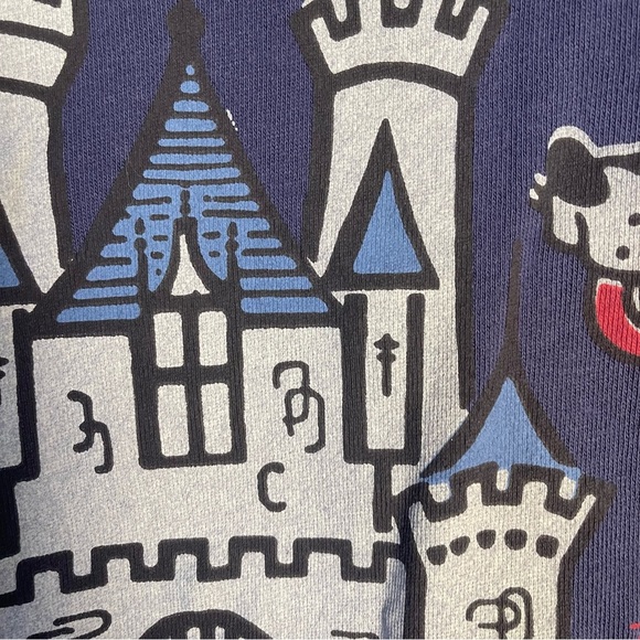 Disneyland Mickey Mouse Pluto Sweatshirt Womens Large Blue Short Sleeve - Picture 7 of 9